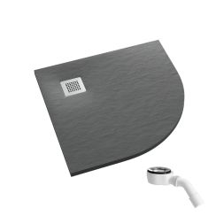 Schedpol Kalait Grey Stone plato de ducha semicircular 90x90 cm gris 3.3104/S/ST-M2