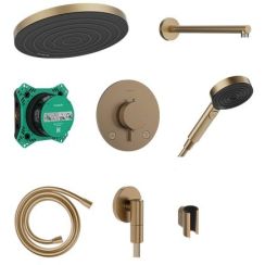 Hansgrohe Pulsify S conjunto de ducha empotrado con termostato con rociador con efecto lluvia || 24624140
