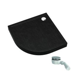 Schedpol Competia New Black Stone plato de ducha semicircular 90x90 cm negro 3.4634/C/ST