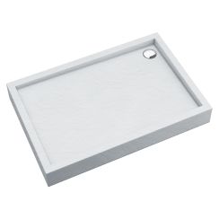 Schedpol Medium White Stone plato de ducha rectangular 100x80 cm blanco 3.4736/B/ST