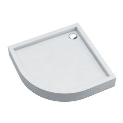 Schedpol Medium White Stone plato de ducha semicircular 80x80 cm blanco 3.4733/B/ST