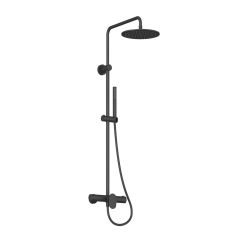 Ravak Spring conjunto de ducha a pared con rociador con efecto lluvia negro X070559