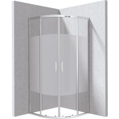 Deante Funkia Evo cabina de ducha 90x90 cm semicircular cromo brillo/vidrio con patrón KYP0E99P
