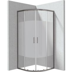 Deante Funkia Evo cabina de ducha 80x80 cm semicircular grafito mate/vidrio con patrón KYPDE88P