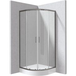 Deante Funkia Evo cabina con plato de ducha 80x80 cm semicircular grafito mate/vidrio transparente KYPZD088P