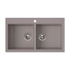 Ferro Stampo fregadero de granito 86x50 cm marrón DRGS2/50/86TU
