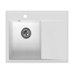 Ferro Stampo fregadero de granito 60x50 cm blanco DRGS-L/50/60WH