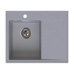 Ferro Stampo fregadero de granito 60x50 cm gris/grafito/ónix DRGS-L/50/60GA