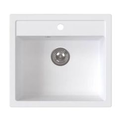 Ferro Stampo fregadero de granito 56x51 cm blanco DRGS1/51/56WH