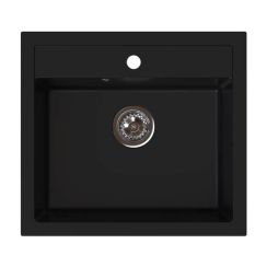 Ferro Stampo fregadero de granito 56x51 cm negro DRGS1/51/56BM