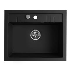 Ferro Mezzo II fregadero de granito 58x48 cm negro DRGM1-48-58BM