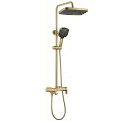 Rea Arlo conjunto de ducha a pared con rociador con efecto lluvia oro REA-P7441