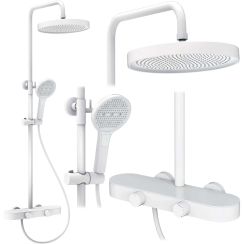 Rea Cris conjunto de ducha a pared con rociador con efecto lluvia blanco REA-P0359