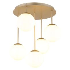 Globo Lighting Harmon lámpara de techo 5x25 W blanco-marrón 47441-5CH