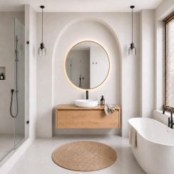 Baltica Design Aluma espejo 70x70 cm circular con iluminación oro 5904107933924