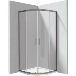 Deante Funkia Evo cabina con plato de ducha 80x80 cm semicircular grafito mate/vidrio transparente KYPPD088P