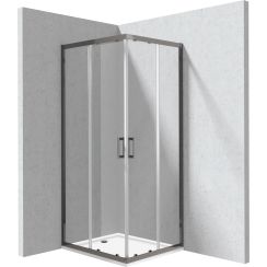 Deante Funkia Evo cabina con plato de ducha 90x80 cm rectangular grafito mate/vidrio transparente KYCPD089P