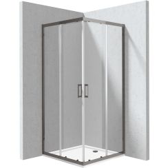 Deante Funkia Evo cabina con plato de ducha 90x90 cm cuadrada grafito mate/vidrio transparente KYCPD099P