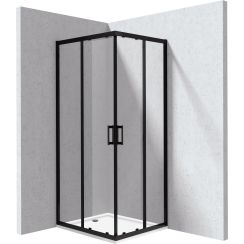 Deante Funkia Evo cabina con plato de ducha 90x80 cm rectangular negro mate/vidrio transparente KYCPN089P
