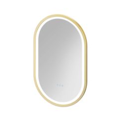 Cersanit Crea II espejo 50x80 cm oval con iluminación con lámina calefactora oro S1058–035
