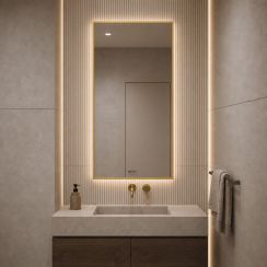 Baltica Design Aluma espejo 50x70 cm rectangular con iluminación oro 5904107934204