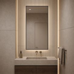 Baltica Design Aluma espejo 50x70 cm rectangular con iluminación negro 5904107934174