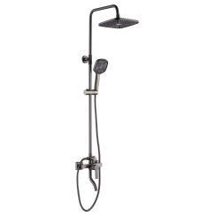 Rea Argus conjunto de ducha a pared con rociador con efecto lluvia grafito REA-P6535