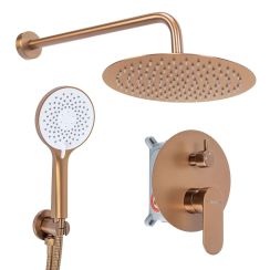 Rea Drop conjunto de ducha empotrado con rociador con efecto lluvia cobre REA-P9660