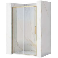Rea Rapid Slide puerta de ducha 160 cm corredera oro cepillado/vidrio transparente REA-K9381