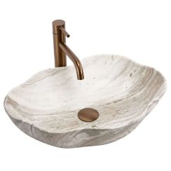 Rea Pearl lavabo 50.5x38 cm sobre encimera marrón/beige mate REA-U0618