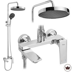 Rea Prime conjunto bañera/ducha a pared con rociador con efecto lluvia cromo REA-P6737