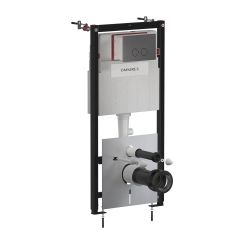 Omnires Flush Set marco empotrado con pulsador para inodoro suspendido STFWC1R45RAT