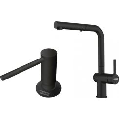 Conjunto grifo de cocina Franke Active 115.0653.382, dispensador de líquidos Franke Comfort 112.0753.277