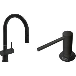 Conjunto grifo de cocina Franke Active Neo 115.0653.404, dispensador de líquidos Franke Comfort 112.0753.277