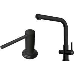 Conjunto grifo de cocina Franke Lina 120.0730.802, dispensador de líquidos Franke Comfort 112.0753.277