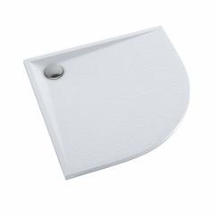 Schedline Libra Grooved White Stone plato de ducha semicircular 80x80 cm blanco 3SP.L1O-8080/B/GR