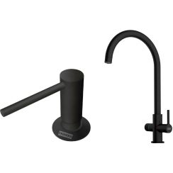 Conjunto grifo de cocina Franke Lina 120.0730.807, dispensador de líquidos Franke Comfort 112.0753.277