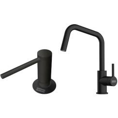 Conjunto grifo de cocina Franke Lina 115.0728.477, dispensador de líquidos Franke Comfort 112.0753.277
