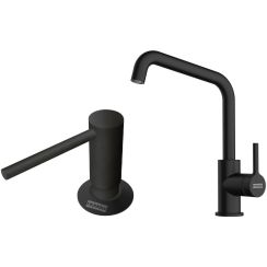 Conjunto grifo de cocina Franke Lina 115.0728.474, dispensador de líquidos Franke Comfort 112.0753.277