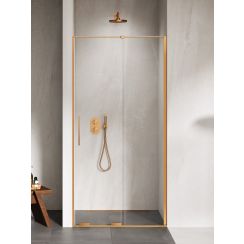 New Trendy Smart puerta de ducha 180 cm corredera cobre cepillado/vidrio transparente EXK-7651