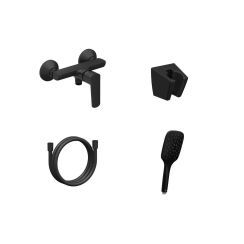 Ravak Life grifo para ducha a pared negro X07S112