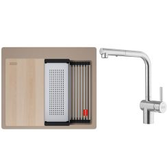 Conjunto fregadero de granito Franke Kanon 114.0749.557, grifo de cocina Franke Atlas Neo 115.0741.710