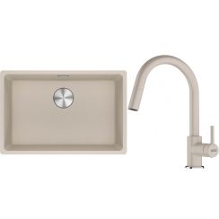 Conjunto fregadero de granito Franke Maris 125.0751.421, grifo de cocina Franke Lina 115.0626.082
