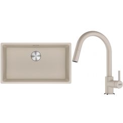 Conjunto fregadero de granito Franke Maris 125.0751.422, grifo de cocina Franke Lina 115.0626.082