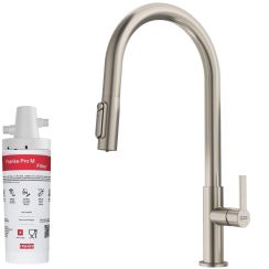 Conjunto grifo de cocina Franke Maris Slim Clear Water J Pull-Out 120.0736.604, filtro para fregadero Franke Pro M Connect 150.0752.886