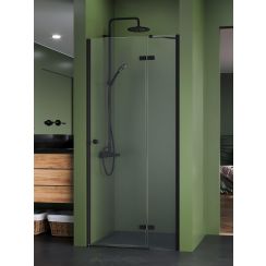 New Trendy Kalibra Black puerta de ducha 80 cm oscilante negro mate/vidrio transparente D-1016A