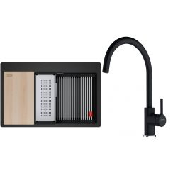 Conjunto fregadero de granito Franke Kanon 114.0749.640, grifo de cocina Franke Lina 115.0626.020
