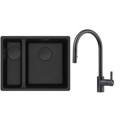 Conjunto fregadero de granito Franke Maris 125.0740.839, grifo de cocina Franke Eos 115.0613.671