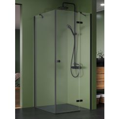New Trendy Kalibra Black cabina de ducha 110x100 cm rectangular negro mate/vidrio transparente K-5076