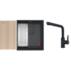 Conjunto fregadero de granito Franke Kanon 125.0749.652, grifo de cocina Franke Urban 115.0627.523